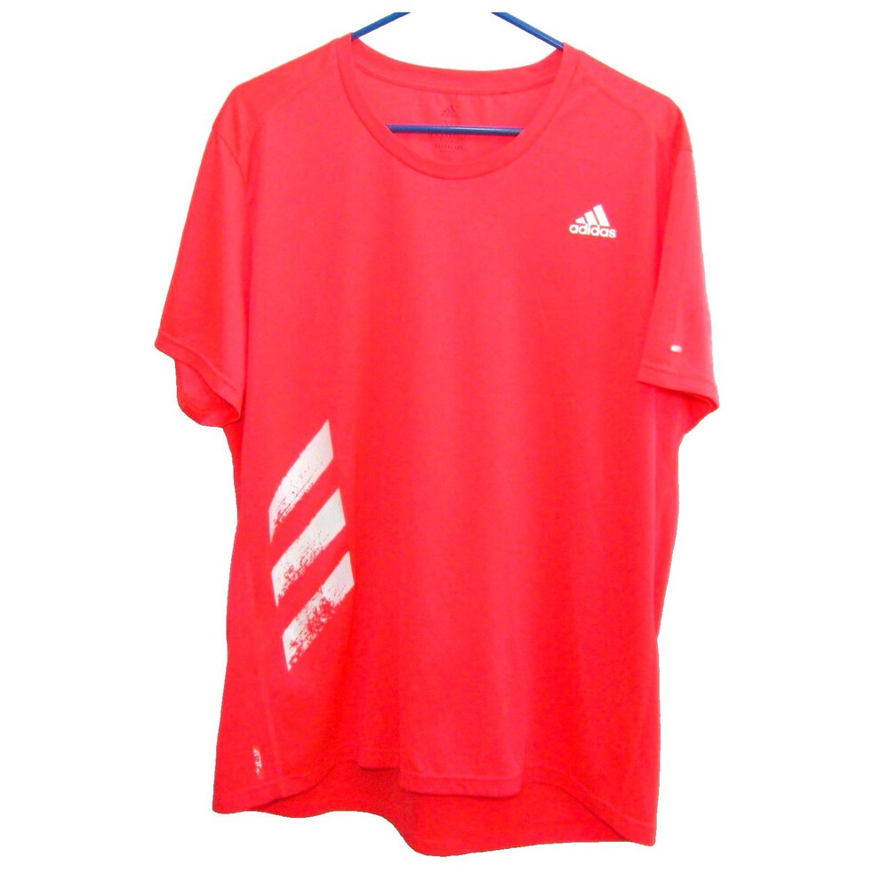 Adidas Neon Hot Pink Shirt Womens Size XL Short Sleeve Running Reflective Top